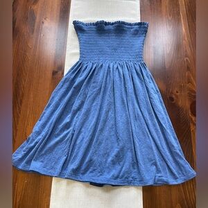 Blue Strapless Coverup Dress
